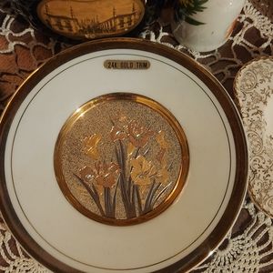 24k gold lined plates set of 3